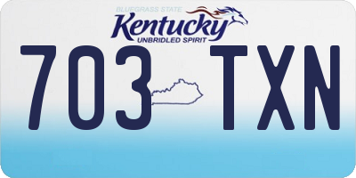 KY license plate 703TXN