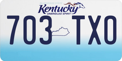KY license plate 703TXO