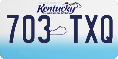 KY license plate 703TXQ