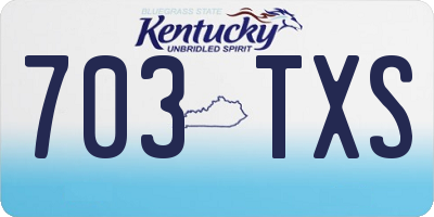 KY license plate 703TXS