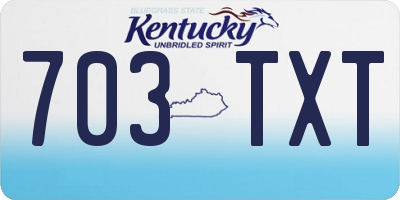KY license plate 703TXT