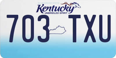 KY license plate 703TXU