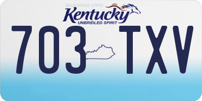 KY license plate 703TXV