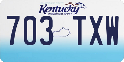 KY license plate 703TXW