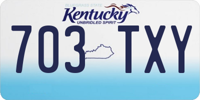 KY license plate 703TXY