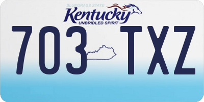 KY license plate 703TXZ