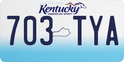 KY license plate 703TYA
