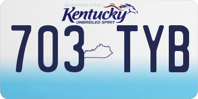KY license plate 703TYB