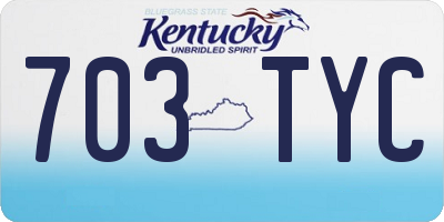 KY license plate 703TYC