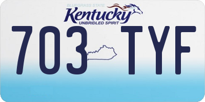 KY license plate 703TYF
