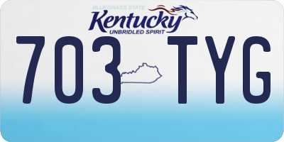 KY license plate 703TYG