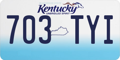 KY license plate 703TYI
