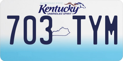 KY license plate 703TYM