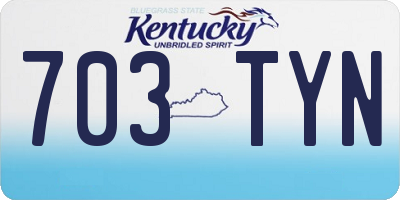 KY license plate 703TYN
