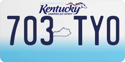 KY license plate 703TYO