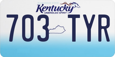 KY license plate 703TYR