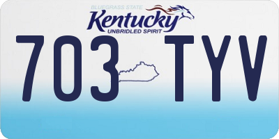 KY license plate 703TYV