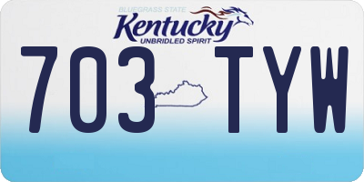 KY license plate 703TYW