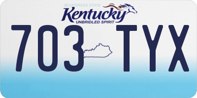 KY license plate 703TYX