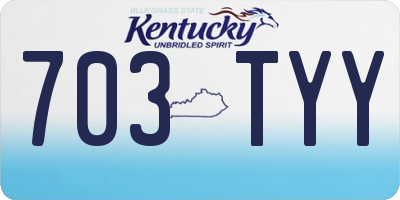 KY license plate 703TYY