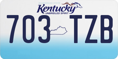 KY license plate 703TZB