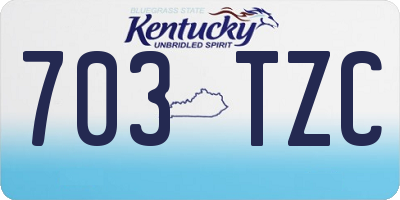 KY license plate 703TZC