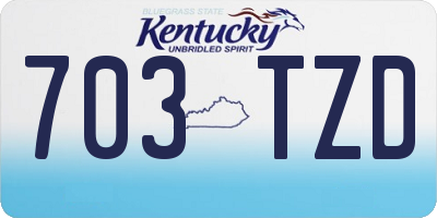 KY license plate 703TZD
