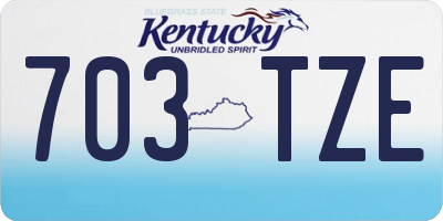 KY license plate 703TZE