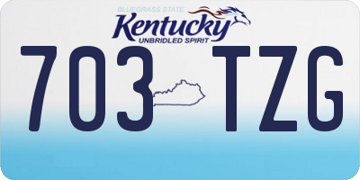 KY license plate 703TZG