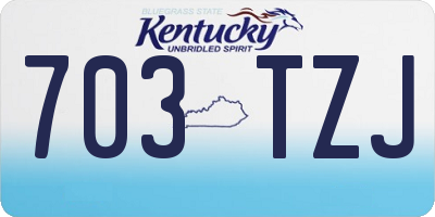 KY license plate 703TZJ