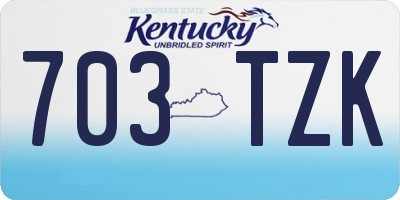 KY license plate 703TZK