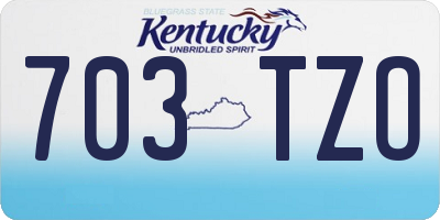 KY license plate 703TZO