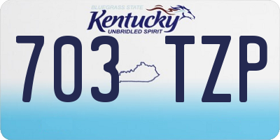 KY license plate 703TZP