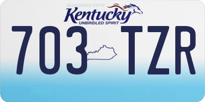 KY license plate 703TZR