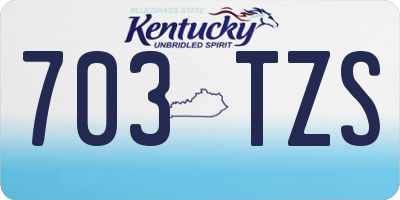 KY license plate 703TZS