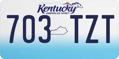 KY license plate 703TZT