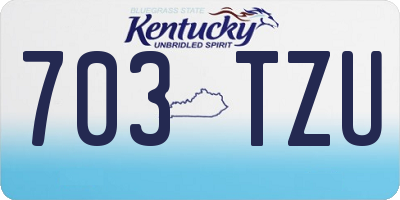 KY license plate 703TZU