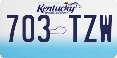 KY license plate 703TZW
