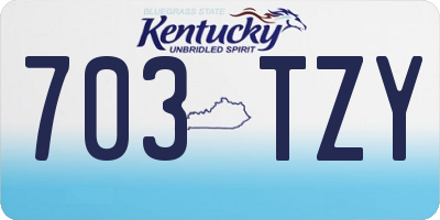 KY license plate 703TZY