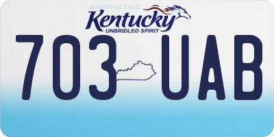 KY license plate 703UAB