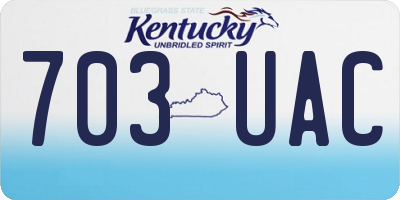 KY license plate 703UAC