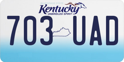 KY license plate 703UAD