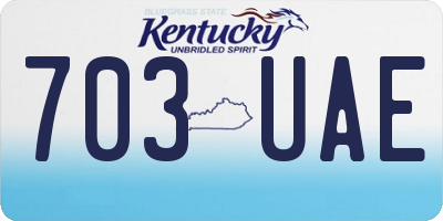 KY license plate 703UAE