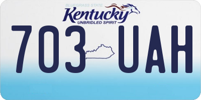 KY license plate 703UAH