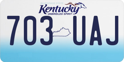 KY license plate 703UAJ