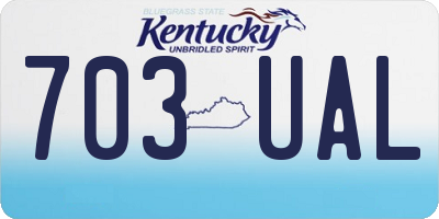 KY license plate 703UAL