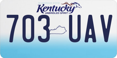 KY license plate 703UAV