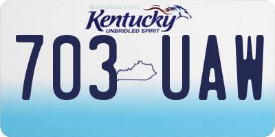 KY license plate 703UAW