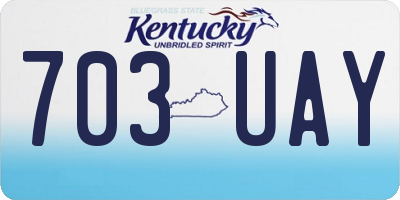 KY license plate 703UAY