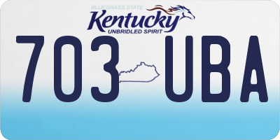 KY license plate 703UBA